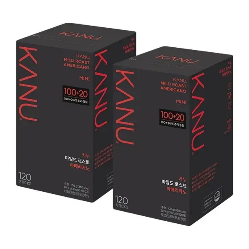 카누 콜롬비아 블렌드 마일드 로스트 아메리카노 원두커피믹스, 2박스, 120개입, 900mg