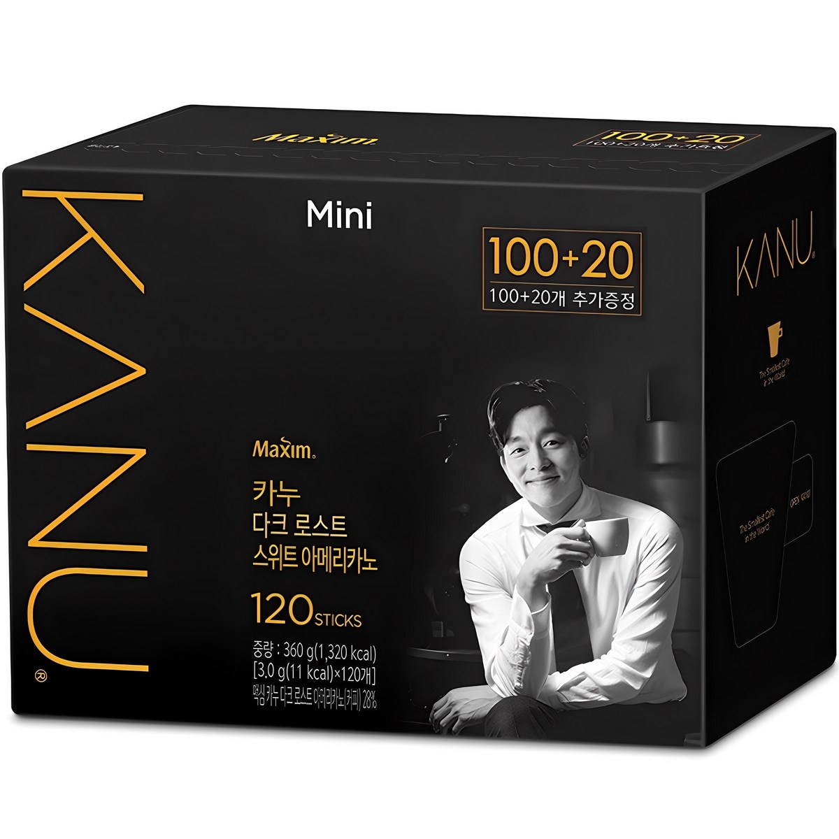 카누 콜롬비아 다크 로스트 스위트 아메리카노 원두커피믹스, 360g, 120개