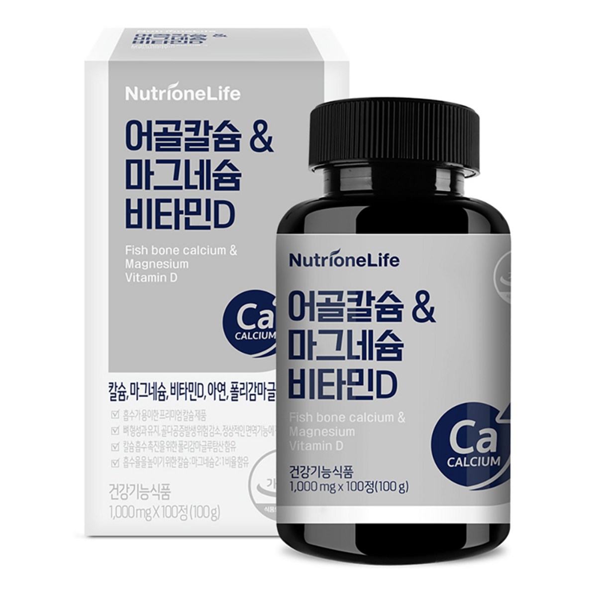 뉴트리원 어골칼슘 앤 마그네슘 비타민D, 100정, 1개