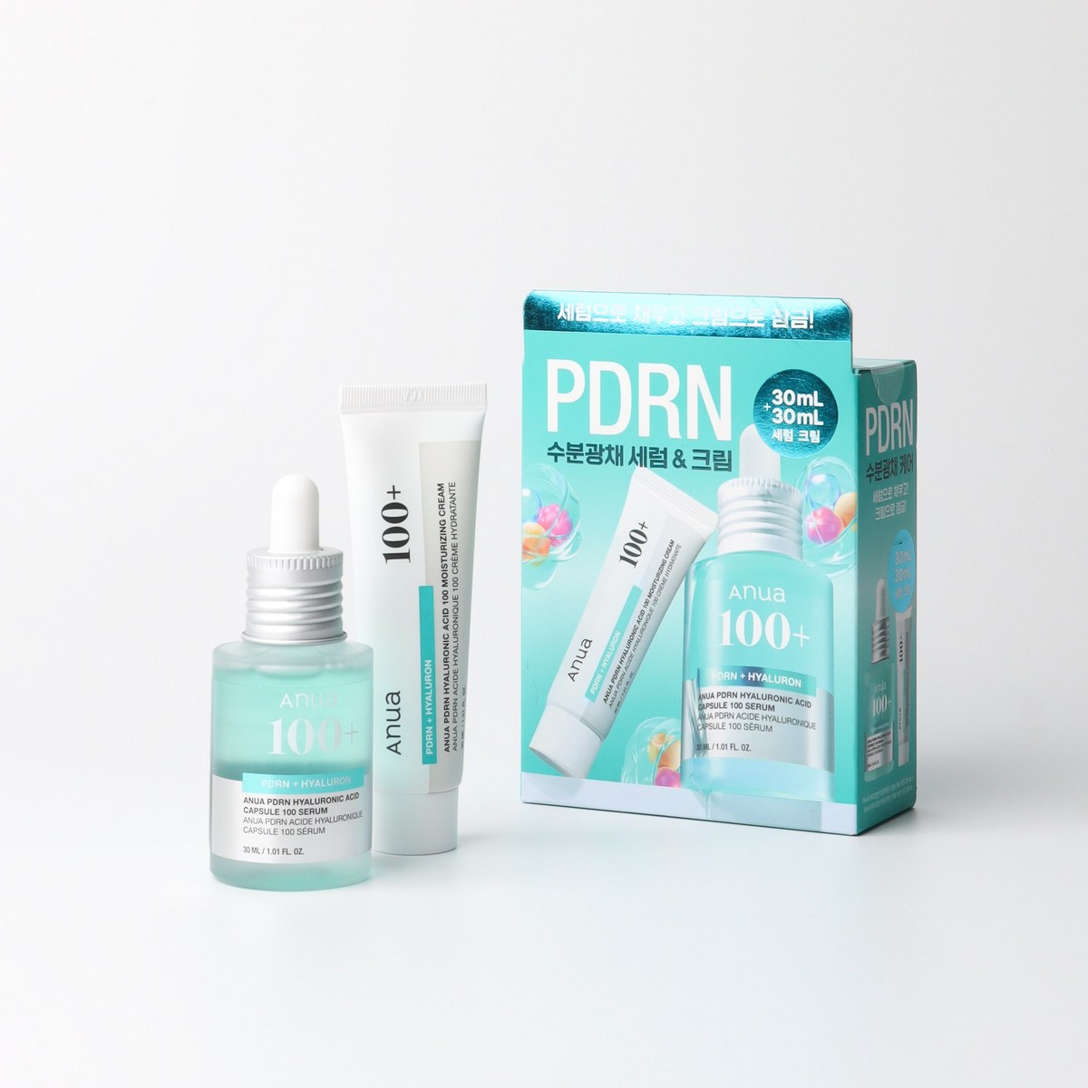 아누아 피디알엔 히알루론산 캡슐 100 세럼 30mL+피디알엔 히알루론산 100 수분 크림 30ml 세트, 1세트