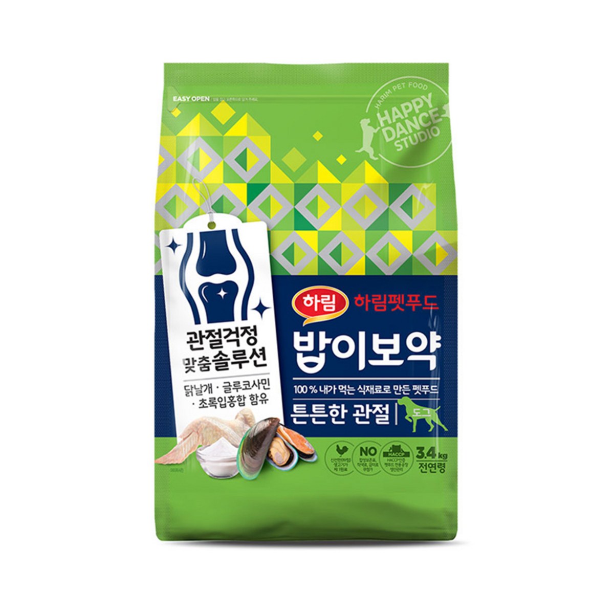 하림펫푸드밥이보약 강아지 기능성 사료, 뼈/관절강화, 3.4kg, 1개