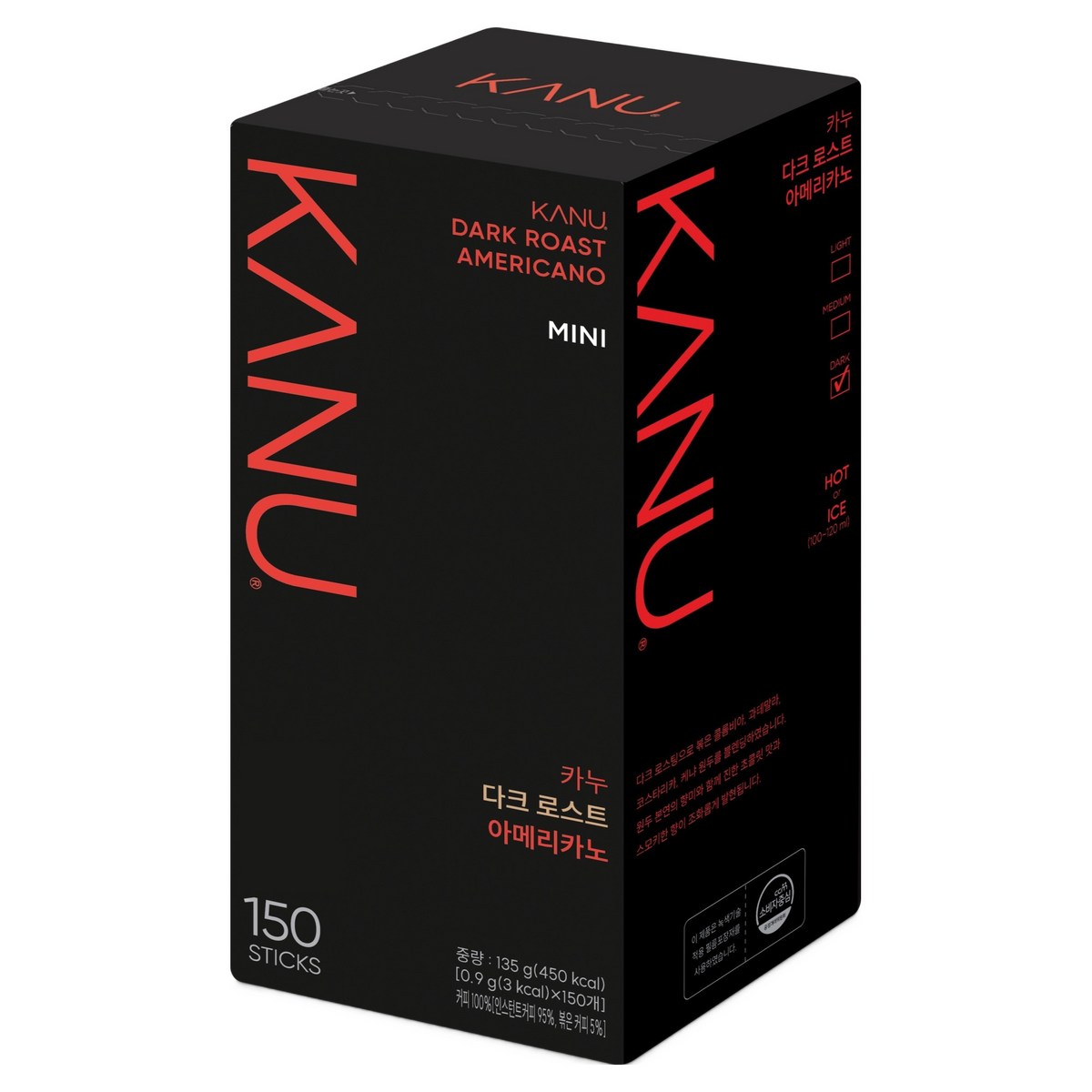 카누 다크 로스트 아메리카노 원두커피스틱, 900mg, 150개입, 1개