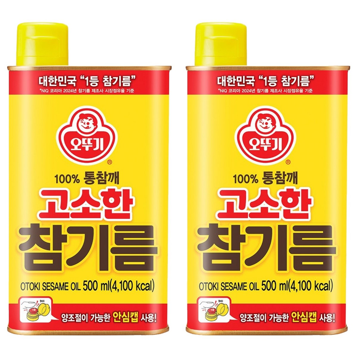 오뚜기 고소한 참기름, 500ml, 2개