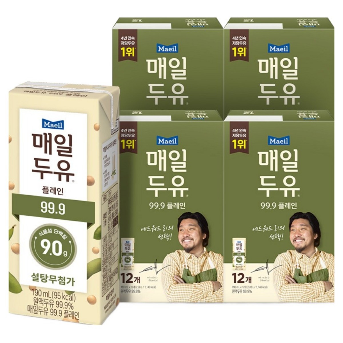 매일두유 99.9 플레인, 190ml, 48개