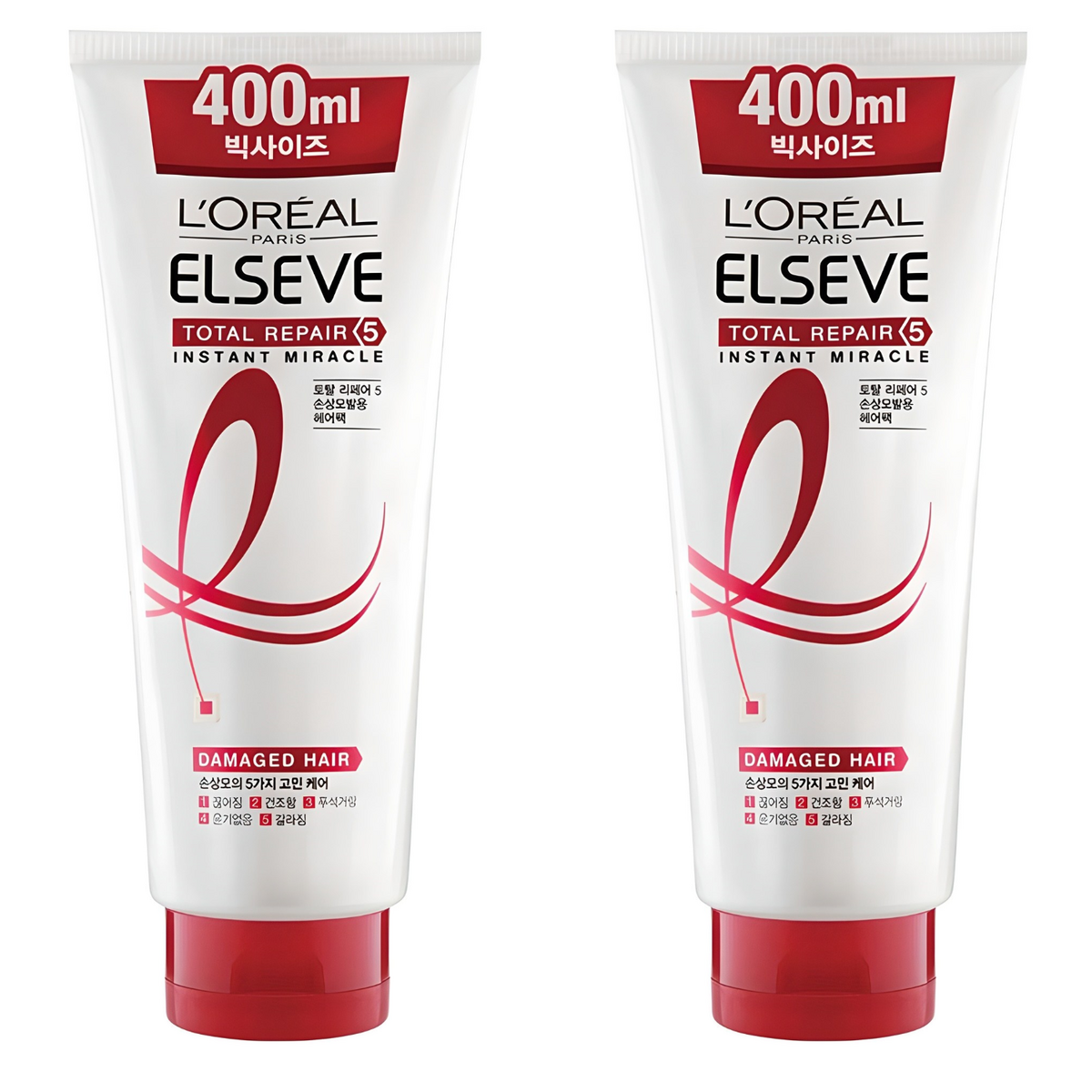 로레알파리 토탈 리페어5 인스턴트 미라클 헤어팩, 400ml, 2개