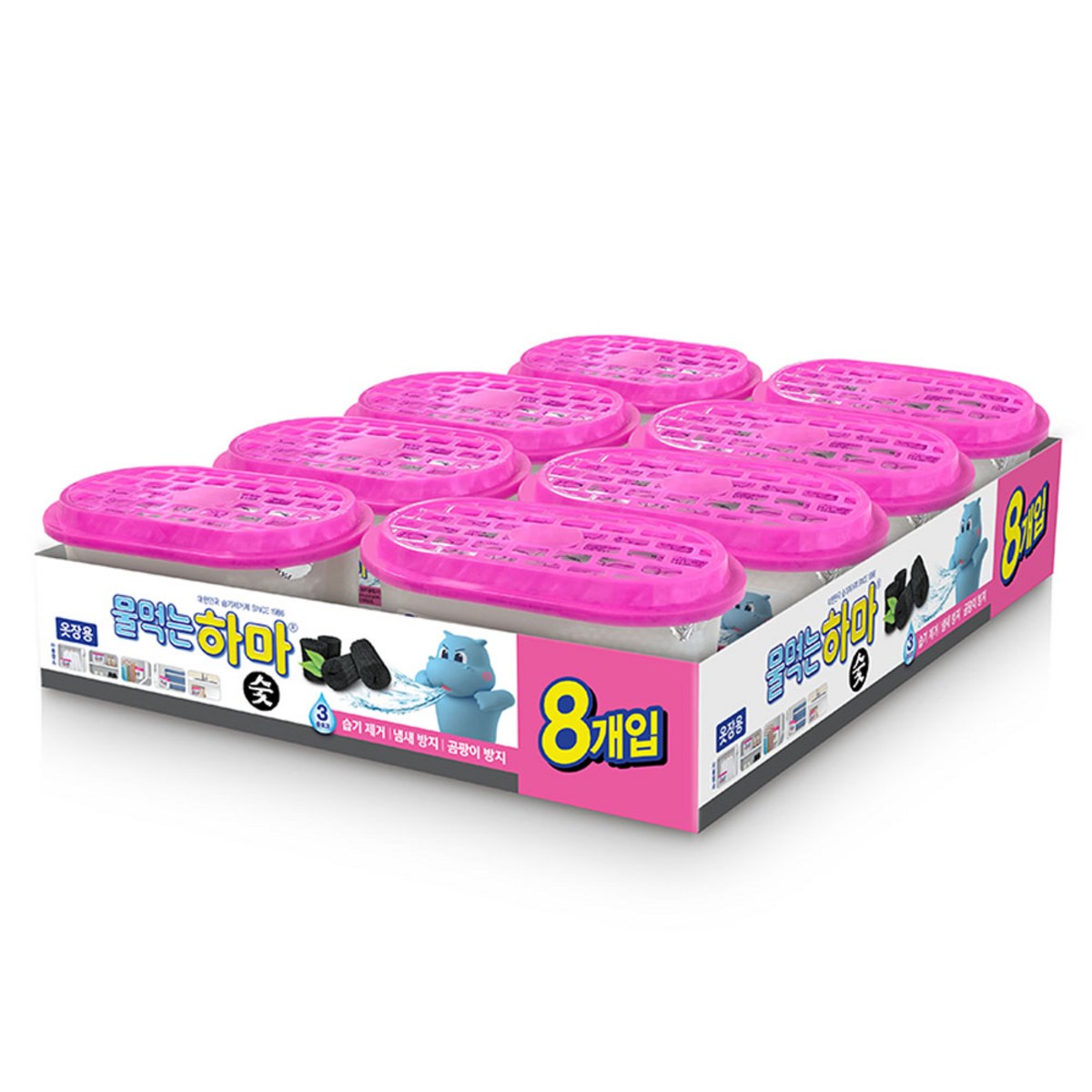 물먹는하마 참숯 제습제 본품, 280g, 8개