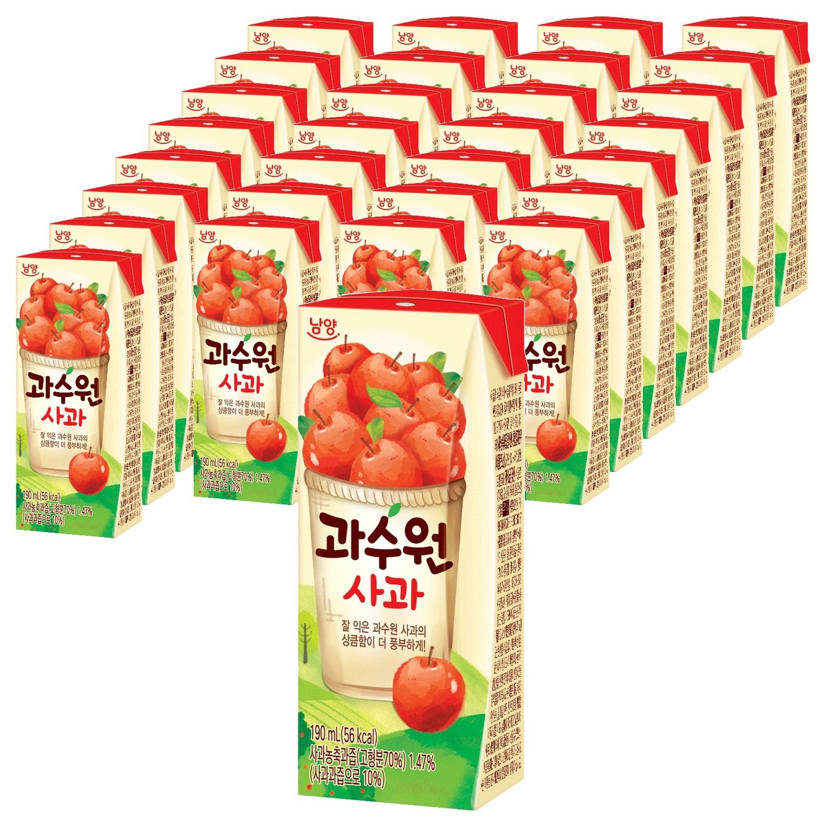 남양과수원 사과주스, 190ml, 48개
